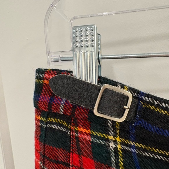 Vintage Woolmark Tartan Plaid Pleated Skirt With Kilt Pin - Picture 3 of 9